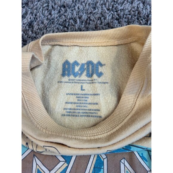 ACDC 1979 Womens LARGE Crewneck Yellow Sweatshirt - Picture 4 of 5